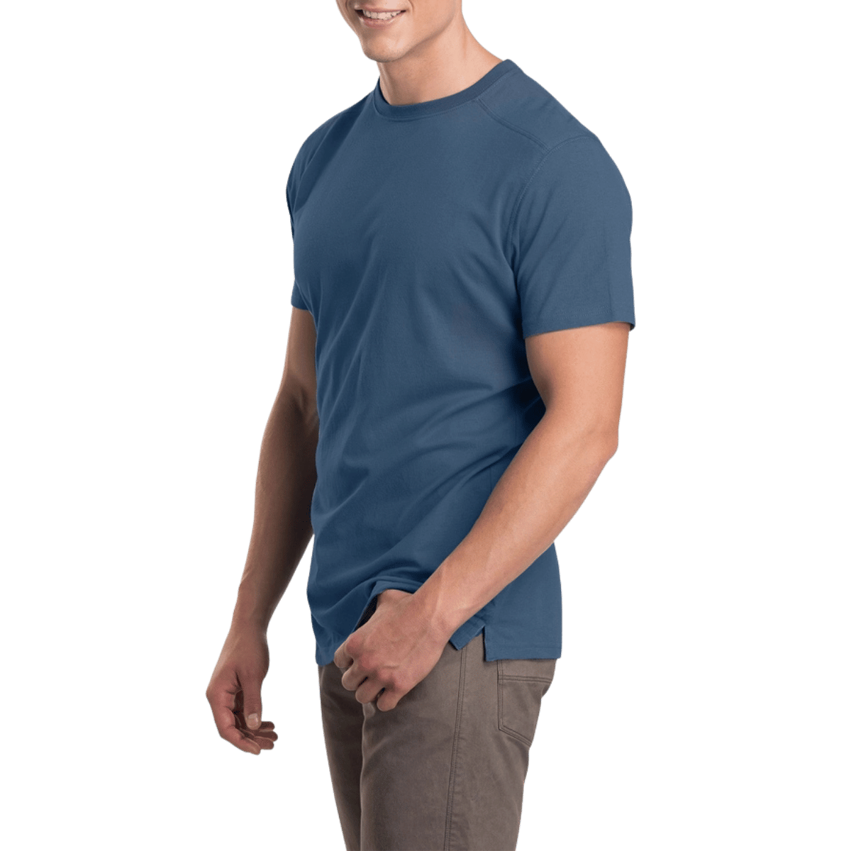KUHL BRAVADO T CREW NECK - PIRATE BLUE_SIDE ANGLE