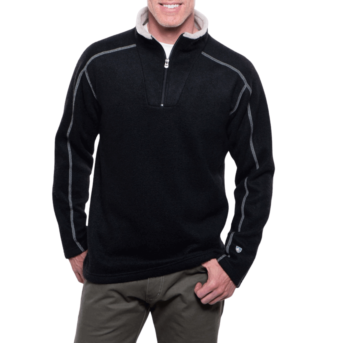 KUHL MEN'S EUROPA 1/4 ZIP FLEECE - BLACK - FRONT