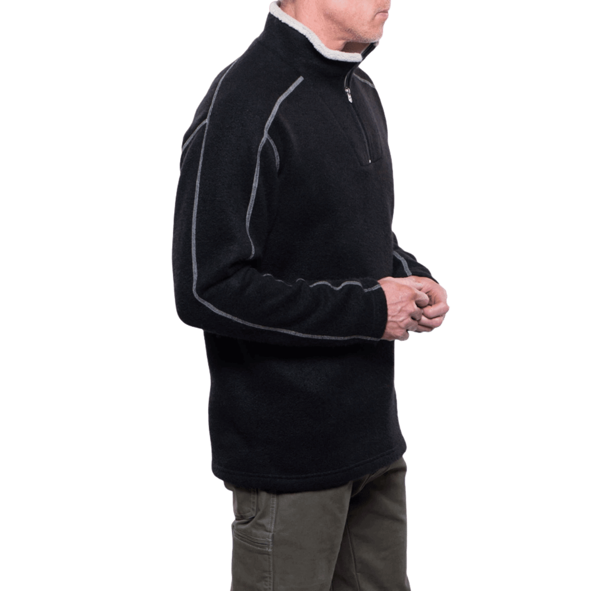 KUHL MEN'S EUROPA 1/4 ZIP FLEECE - BLACK - SIDE