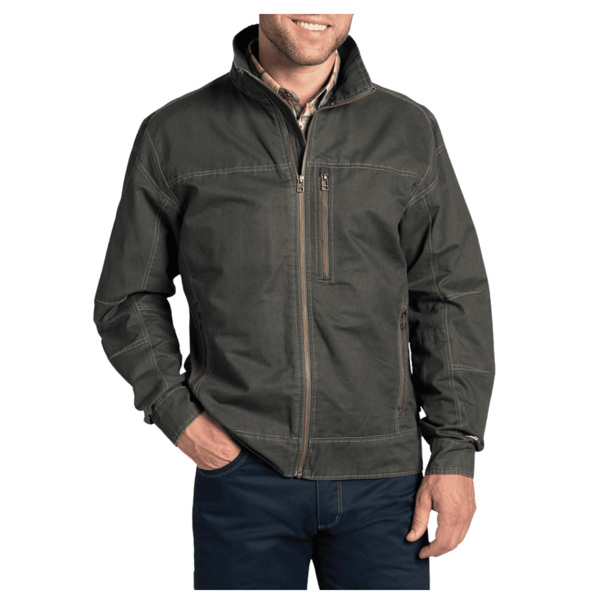 KUHL MEN'S BURR JACKET - GUN METAL - FRONT