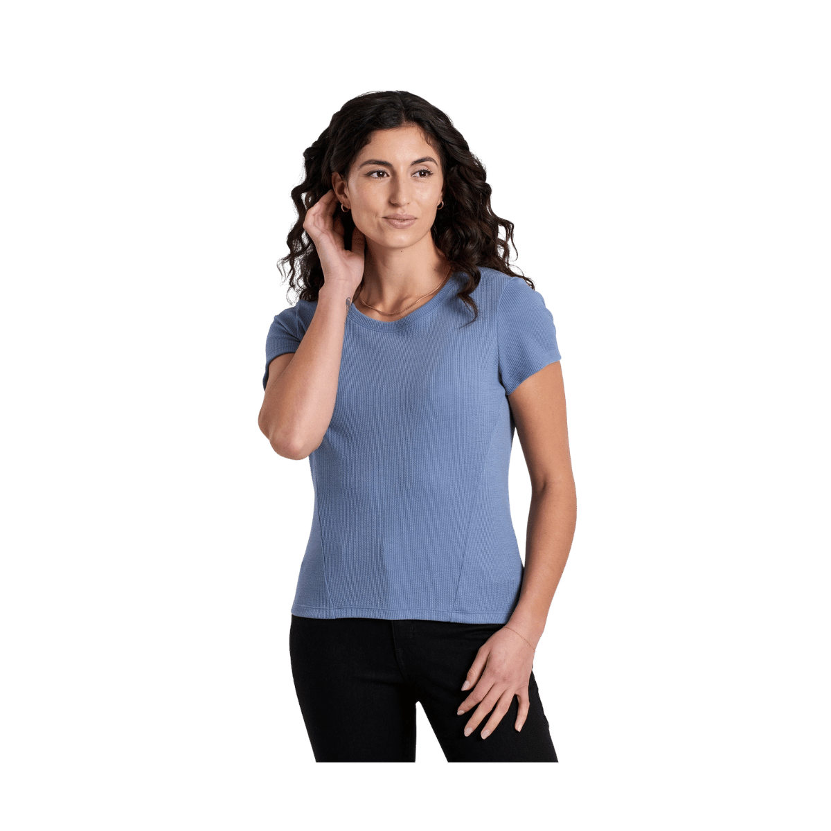 KUHL WOMEN'S REMI SHORT SLEEVE SHIRT - BLUE COVE - FRONT VIEW