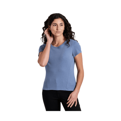 KUHL WOMEN'S REMI SHORT SLEEVE SHIRT - BLUE COVE - FRONT VIEW