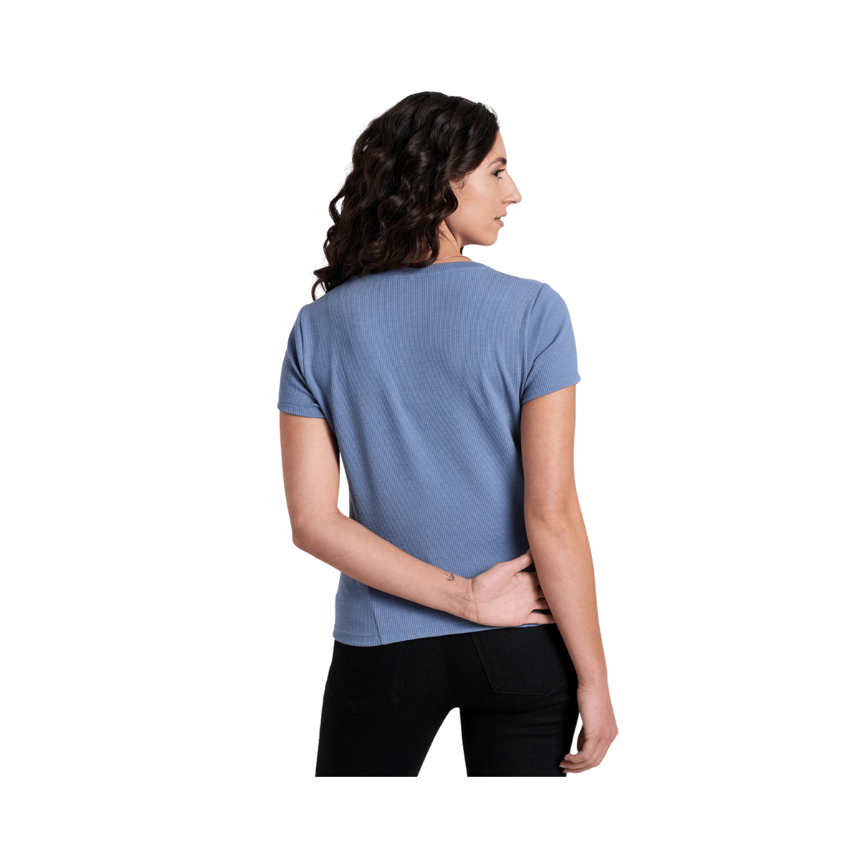 KUHL WOMEN'S REMI SHORT SLEEVE SHIRT - BLUE COVE - BACK VIEW