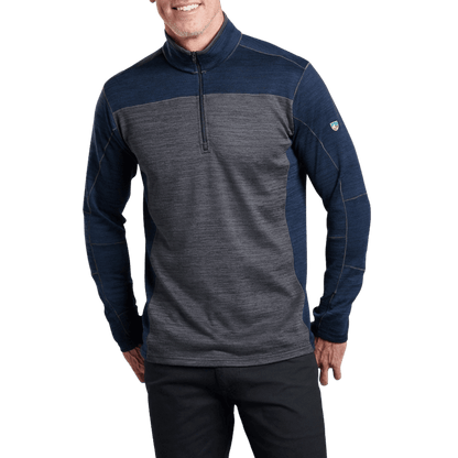 KUHL MEN'S RYZER 1/4 ZIP LONG SLEEVE - MIDNIGHT - FRONT VIEW