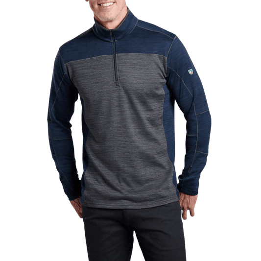 KUHL MEN'S RYZER 1/4 ZIP LONG SLEEVE - MIDNIGHT - FRONT VIEW