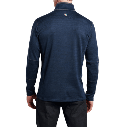 KUHL MEN'S RYZER 1/4 ZIP LONG SLEEVE - MIDNIGHT - BACK VIEW