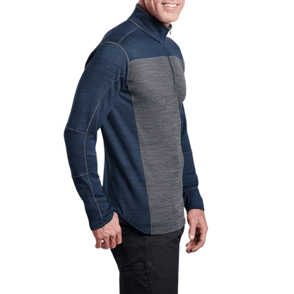 KUHL MEN'S RYZER 1/4 ZIP LONG SLEEVE - MIDNIGHT - SIDE VIEW