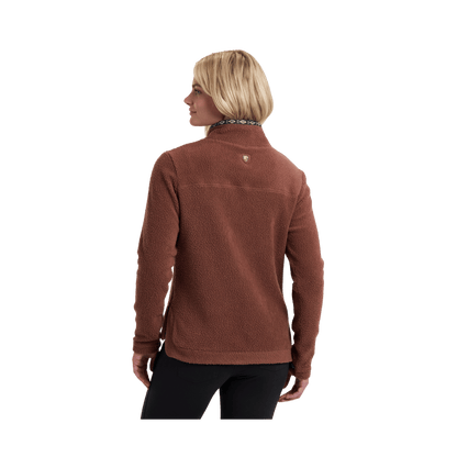 KUHL WOMEN'S HYGGE SNAP PULLOVER - MOCHA - BACK VIEW