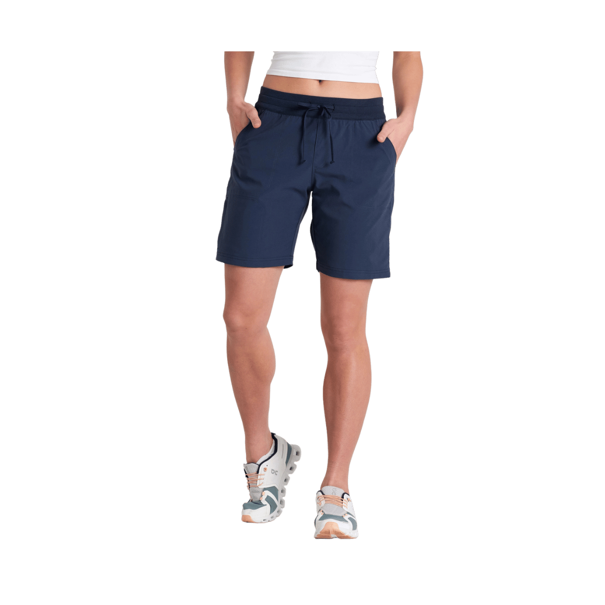 KUHL WOMEN'S PULL ON TREKR SHORT 8" - INDIGO - FRONT VIEW