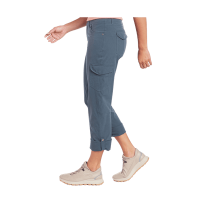 KUHL WOMEN FREEFLEX ROLL-UP PANT 30-INCH - RAINSTORM - RIGHT SIDE VIEW - CROPPED LENGTH