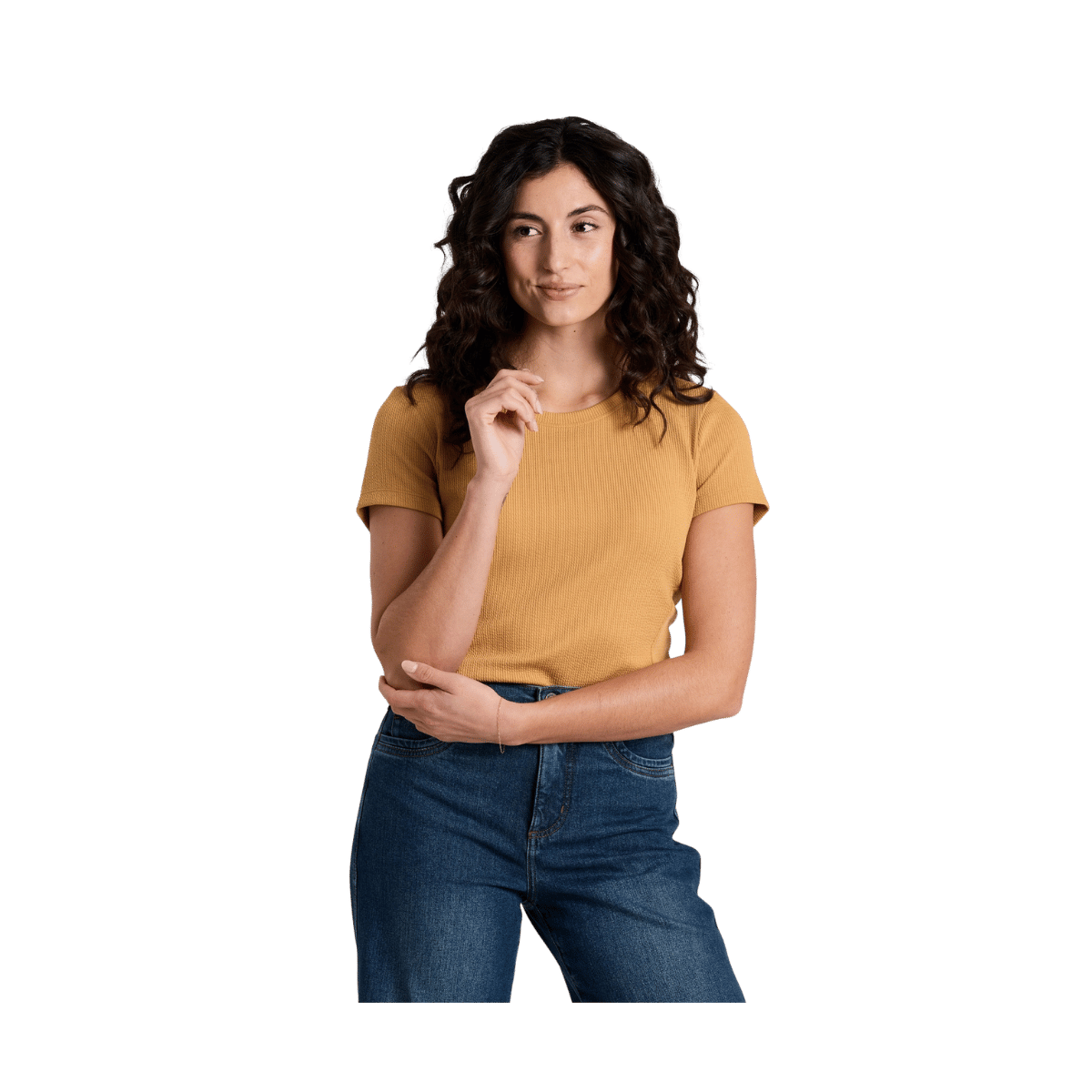 KUHL WOMEN'S REMI SHORT SLEEVE SHIRT - HONEY - FRONT VIEW