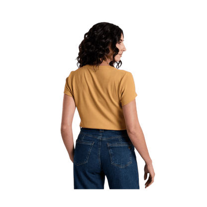 KUHL WOMEN'S REMI SHORT SLEEVE SHIRT - HONEY - BACK VIEW