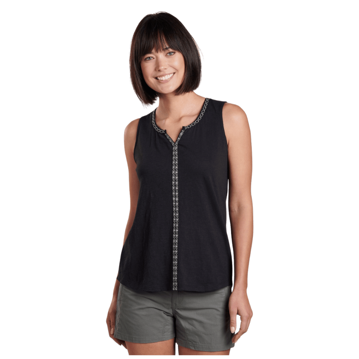 KUHL WOMEN'S SHAY TANK TOPS - BLACK - FRONT VIEW