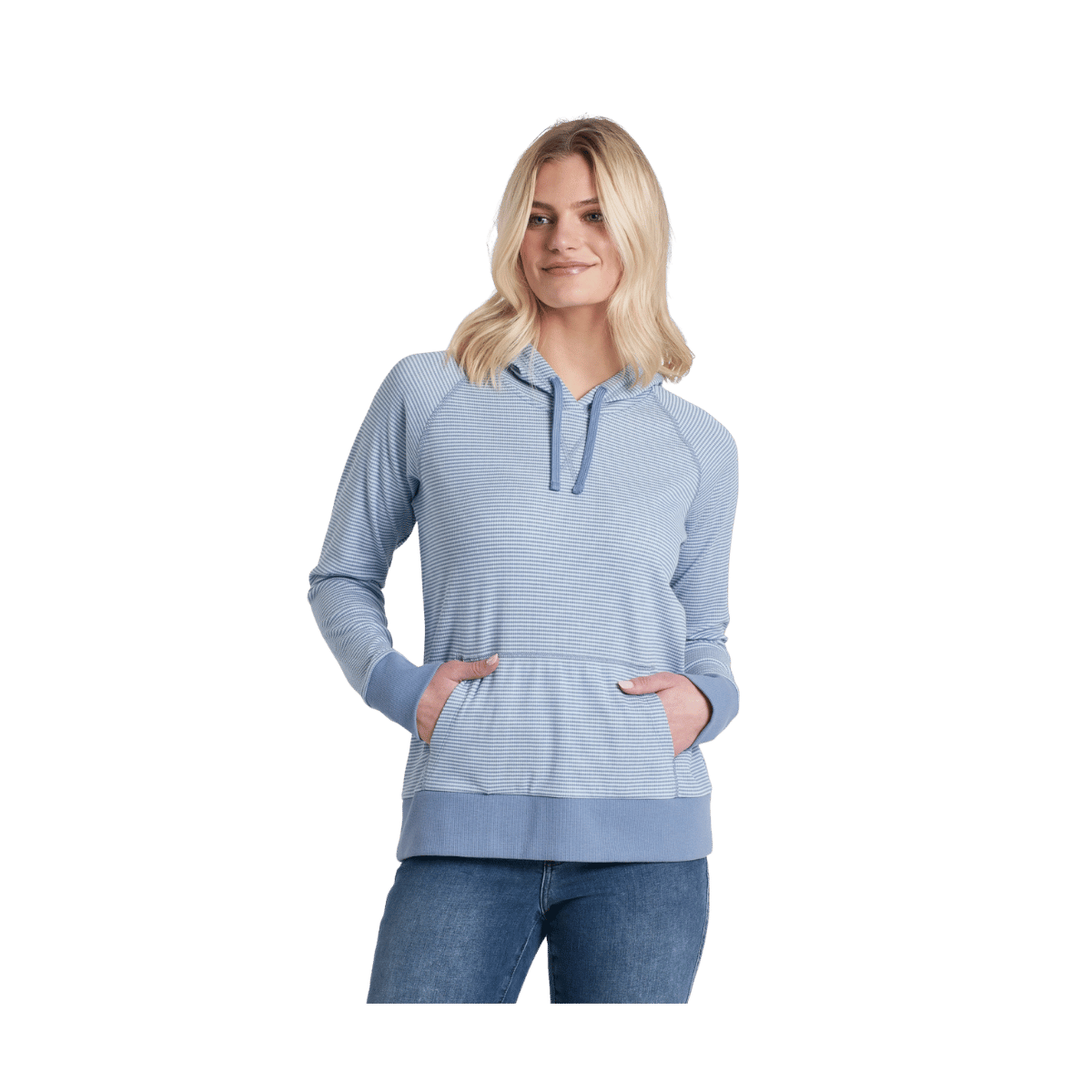 KUHL WOMEN'S STRIA PULLOVER HOODY - BLUE COVE -  FRONT VIEW