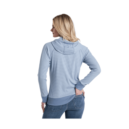 KUHL WOMEN'S STRIA PULLOVER HOODY - BLUE COVE - BACK VIEW