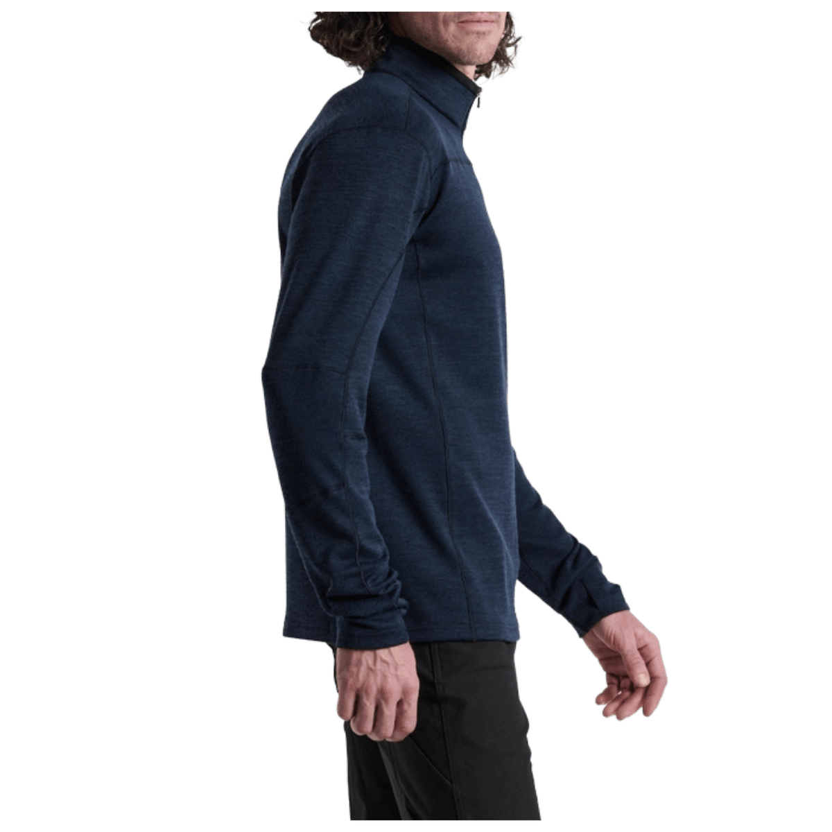 KUHL RYZER 1/4 ZIP LONG SLEEVE UPF 50 - DARK STORM - SIDE VIEW
