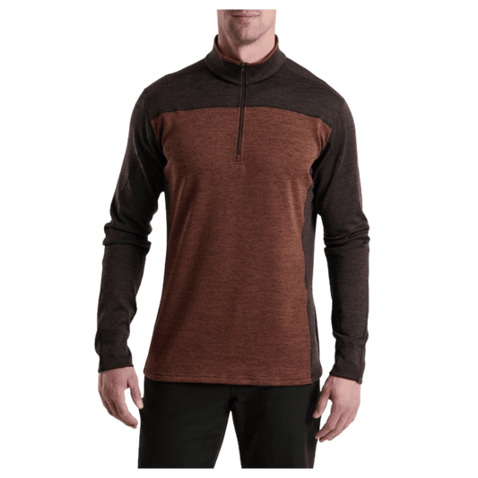 KUHL RYZER 1/4 ZIP LONG SLEEVE UPF 50 - RUSTIC BRICK - FRONT VIEW