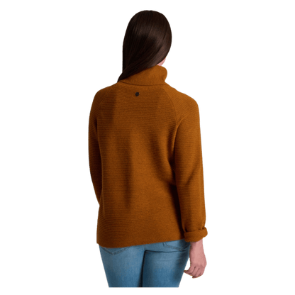 KUHL WOMEN'S SOLACE SWEATER HEATHERED KNIT - HARVEST - BACK VIEW