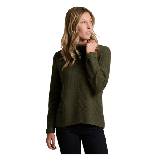 KUHL WOMEN'S SOLACE SWEATER HEATHERED KNIT - VINE - FRONT VIEW
