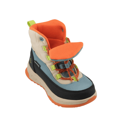 KAMIK Y STORMY MID 2 BOOT - FOG - BACK ANGLED VIEW SHOWING INTERIOR LINING