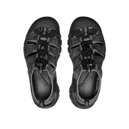 KEEN MEN'S NEWPORT H2 SANDAL – BLACK/STEEL GREY – TOP VIEW