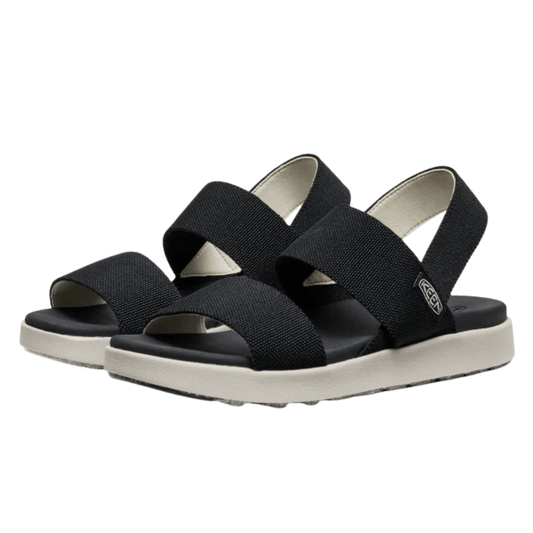 KEEN WOMEN'S ELLE BACKSTRAP SANDAL - BLACK - FRONT ANGLED PAIR VIEW