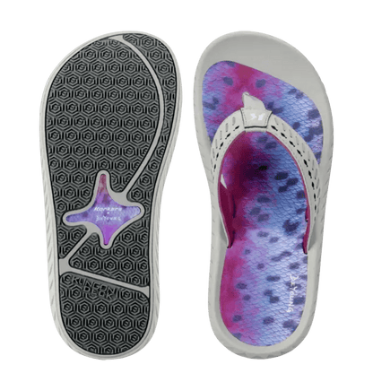 KORKERS WOMEN'S FISH FLIP FLOP RAINBOW TROUT - VIOLEY GRAY - 1