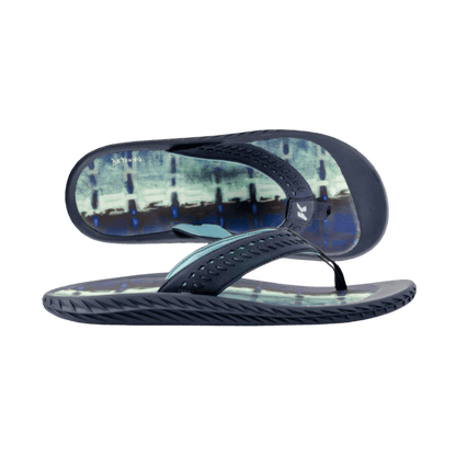 KORKERS MEN'S FISH FLIP FLOP MARLIN - BLUE - FRONT & SIDE VIEW