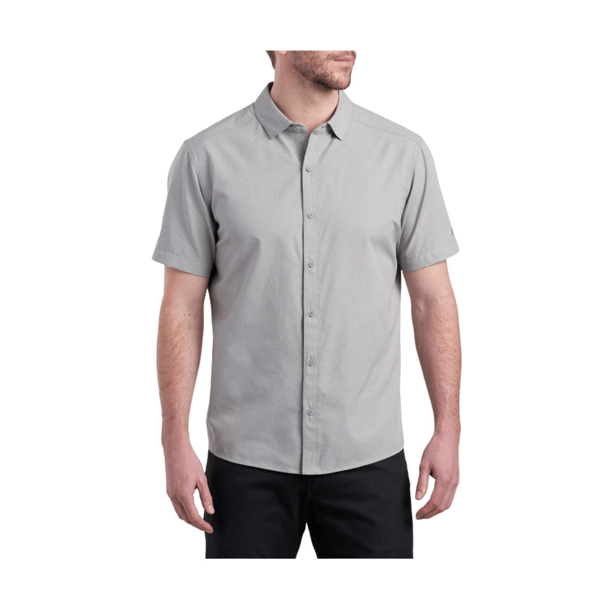KUHL MEN'S BREEZE SHORT SLEEVE SHIRT - CLOUD GRAY - FRONT VIEW
