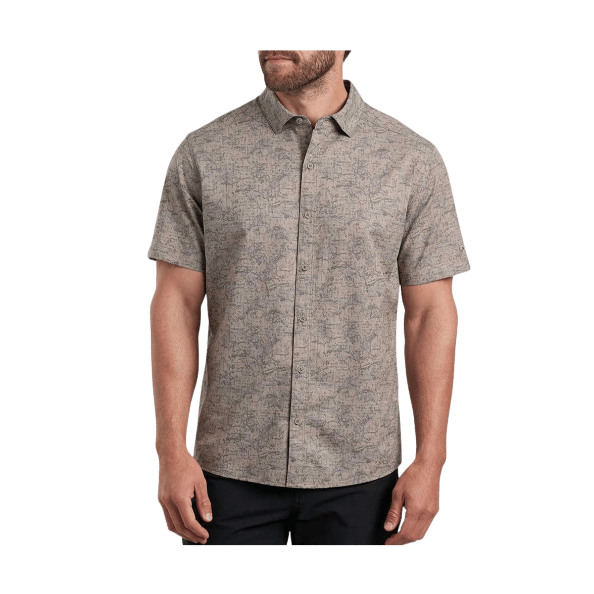 KUHL MEN'S BREEZE SHORT SLEEVE SHIRT - OUTBACK KHAKI - FRONT VIEW 