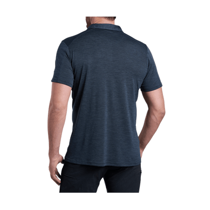 KUHL MEN'S ENGINEERED POLO SHORT SLEEVE - PIRATE BLUE - BACK VIEW