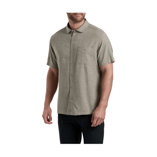 KUHL MEN'S GETAWAY SHORT SLEEVE SHIRT - EARTH OLIVE - FRONT VIEW