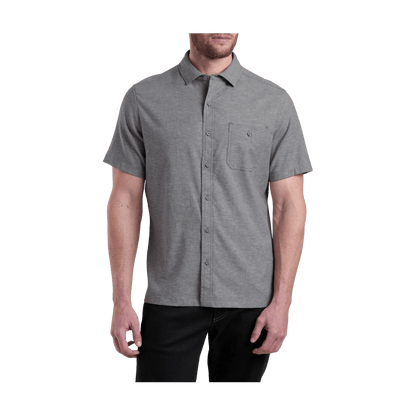 KUHL MEN'S GETAWAY SHORT SLEEVE SHIRT - SUMMIT GRAY - FRONT VIEW