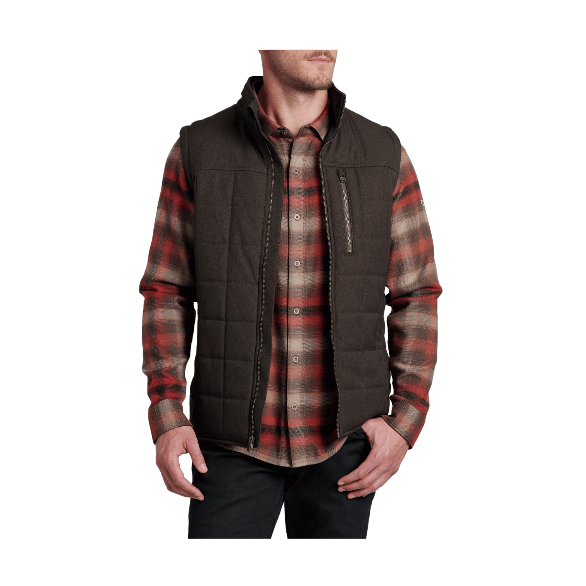 KUHL IMPAKT INSULATED VEST - ESPRESSO - FRONT VIEW