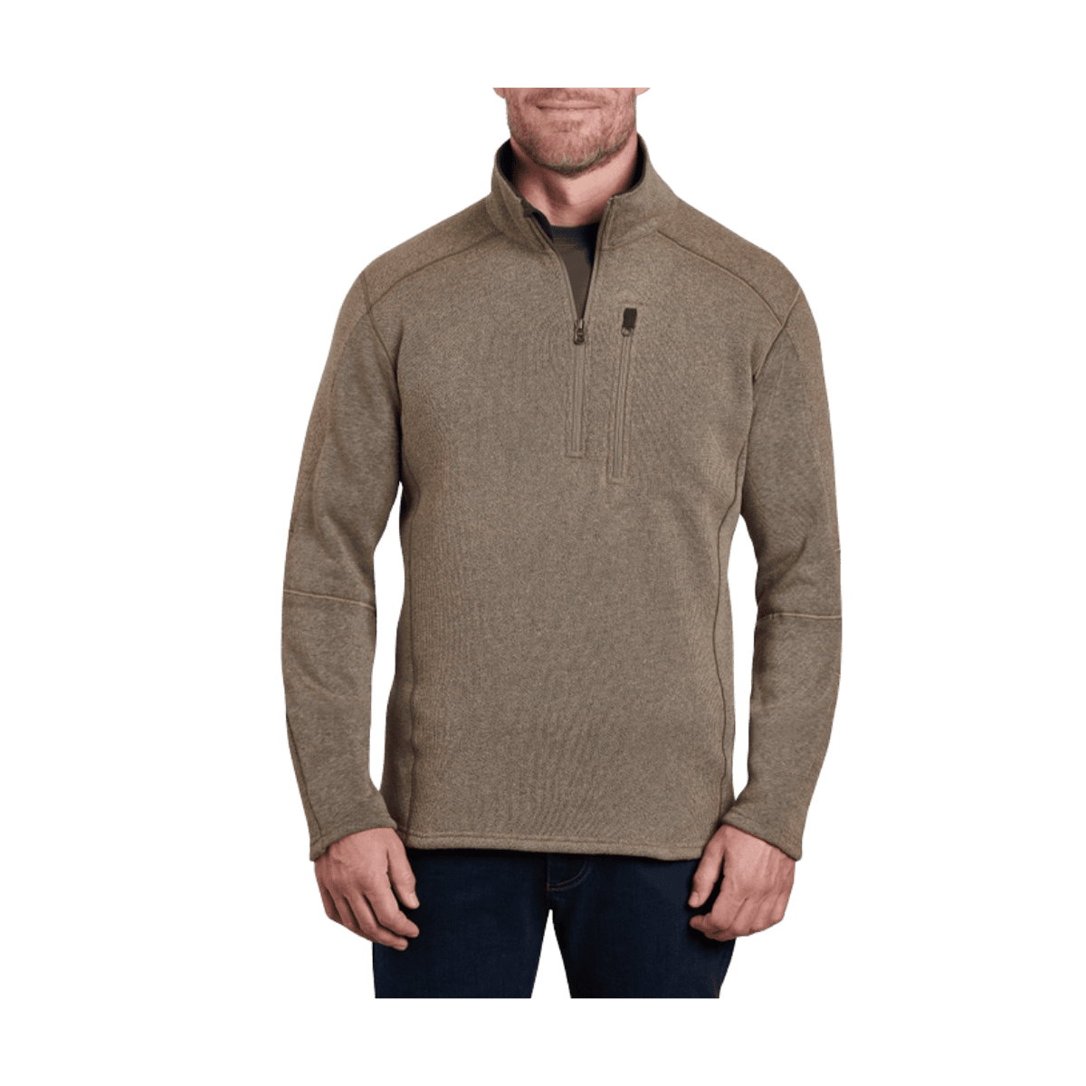 KUHL MEN'S INTERCEPTR 1/4 ZIP JACKET - OATMEAL - FRONT VIEW