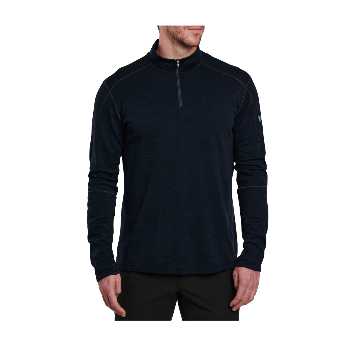KUHL MEN’S INVIGORATR 1/4 ZIP LONG SLEEVE SHIRT – PIRATE BLUE - FRONT VIEW