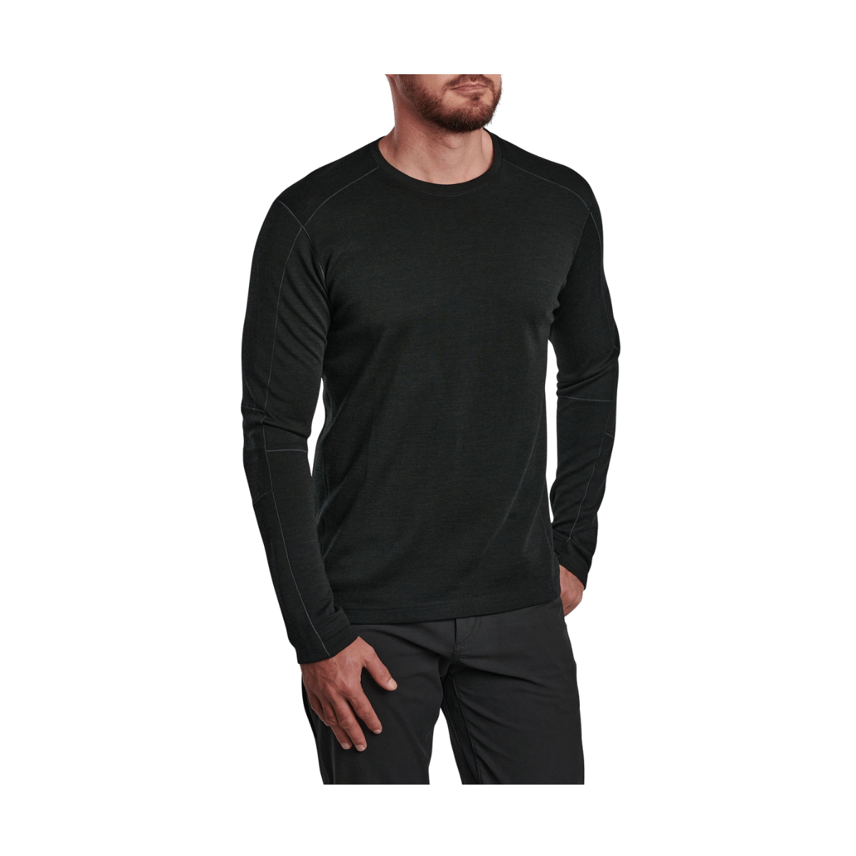 KUHL INVIGORATR CREW NECK SWEATER - RAVEN - FRONT VIEW