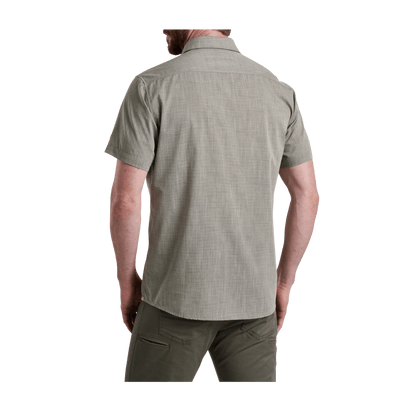 KUHL MEN'S KARIB STRIPE SHORT SLEEVE SHIRT - ASHWOOD - BACK VIEW