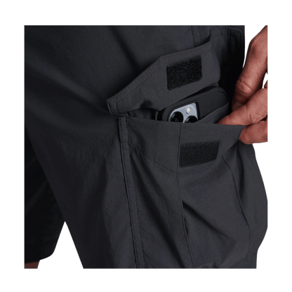 KUHL MEN'S RENEGADE CARGO SHORTS 10" - KOAL - RIGHT SIDE POCKET DETAIL VIEW