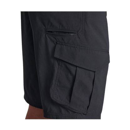 KUHL MEN'S RENEGADE CARGO SHORTS 10" - KOAL - LEFT SIDE POCKET DETAIL VIEW