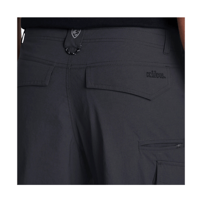KUHL MEN'S RENEGADE CARGO SHORTS 10" - KOAL - BACK POCKET DETAIL VIEW