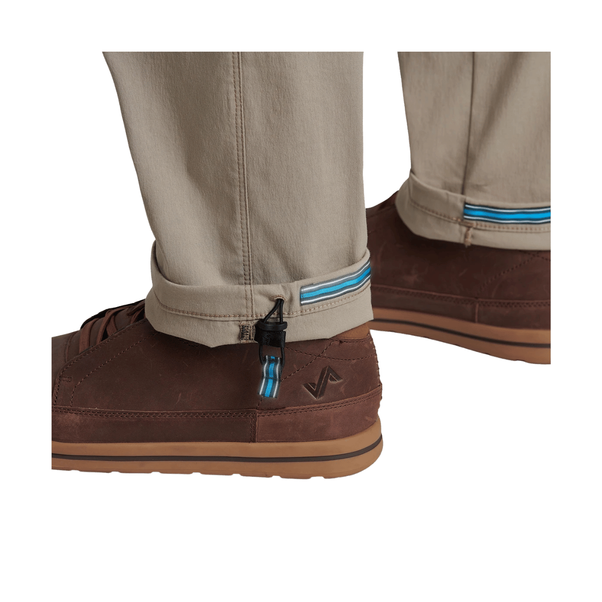 KUHL MEN’S RESISTOR LITE CHINO TAPERED - KHAKI - CUFF AND HEM DETAIL VIEW