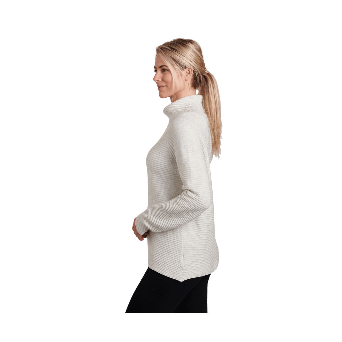 KUHL WOMEN'S SOLACE SWEATER - NATURAL - SIDE VIEW