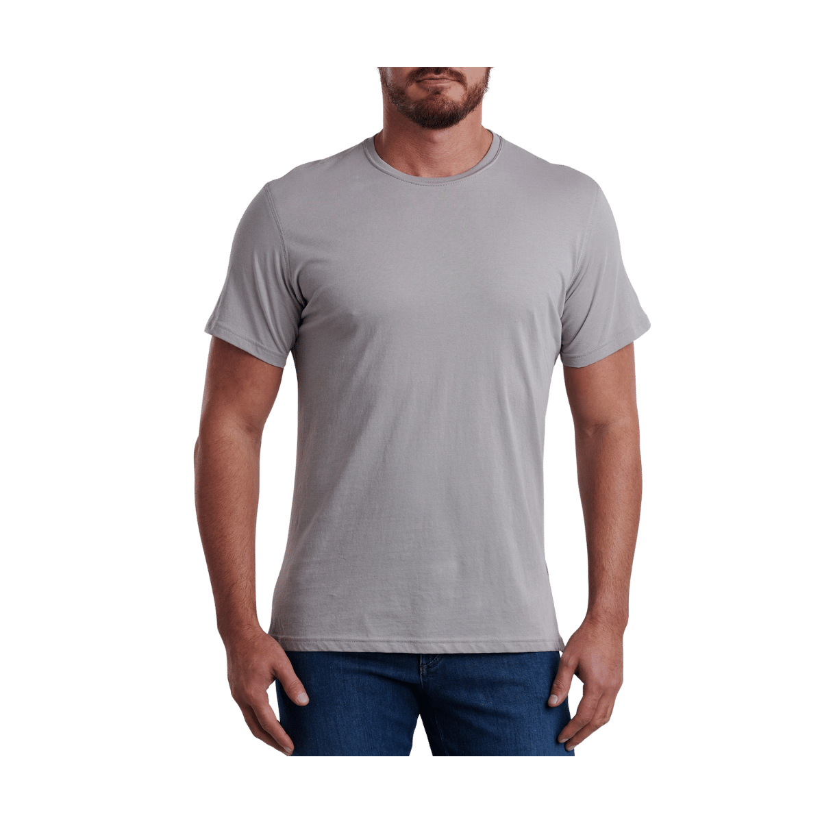 KUHL MEN'S SUPERAIR STANDARD HEM T-SHIRT - CLOUD GRAY - FRONT VIEW