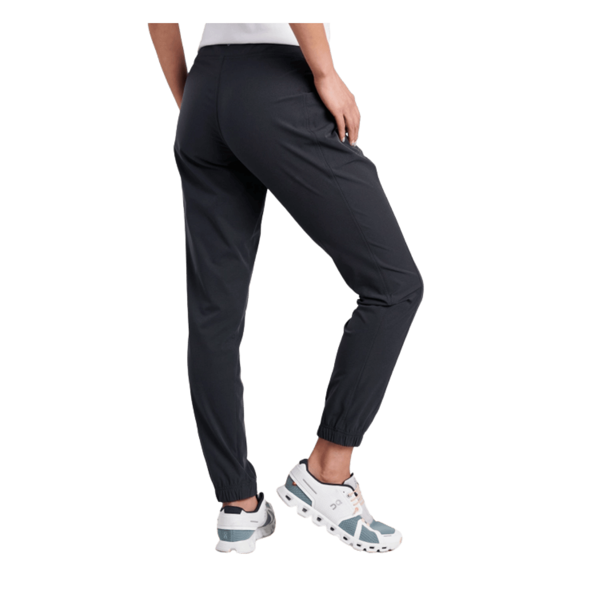 KUHL WOMEN'S FREEFLEX JOGGR SHORT - KOAL - BACK VIEW