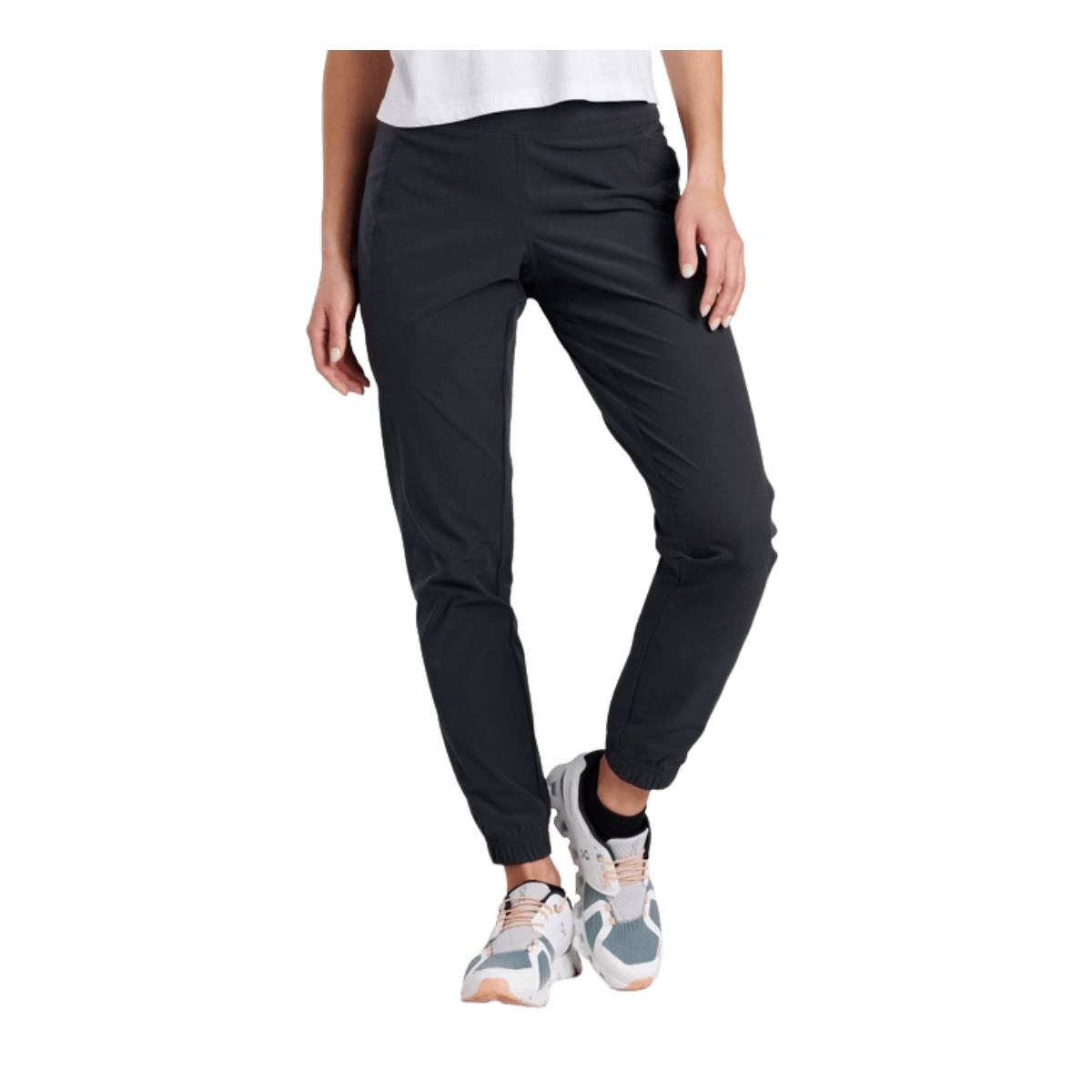 KUHL WOMEN'S FREEFLEX JOGGR SHORT - KOAL - FRONT VIEW