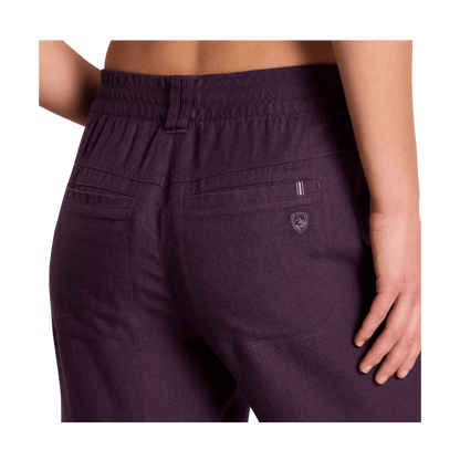 KUHL WOMEN'S FRESCO PANT - ELDERBERRY - WAIST CLOSE-UP BACK VIEW