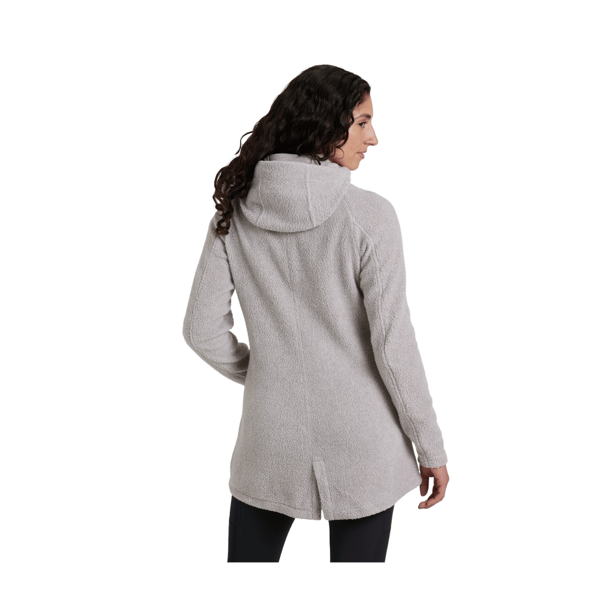 KUHL WOMEN'S HYGGE FLEECE LONG HOODY - NATURAL - BACK VIEW
