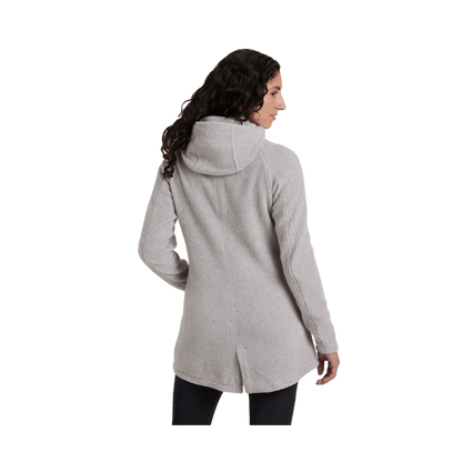 KUHL WOMEN'S HYGGE FLEECE LONG HOODY - NATURAL - BACK VIEW