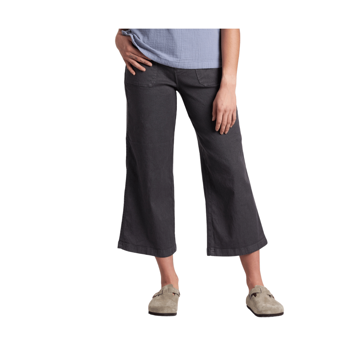 KUHL WOMEN'S SEABOARD CROP WIDE LEG PANT - PAVEMENT - FRONT VIEW